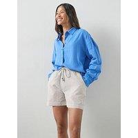 The Very Collection Cotton Textured Shorts - Brown Stripe