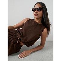 The Very Collection Linen Tank Tie Hem Co-Ord Top - Brown