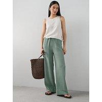 The Very Collection Textured Wide Leg Trouser Co-Ord - Khaki