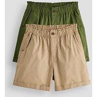 The Very Collection 2 Pack Poplin Shorts - Neutral/Khaki