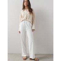 The Very Collection Short Linen Blend Straight Leg Trouser - White