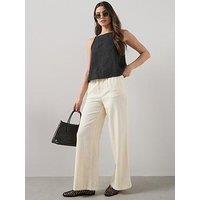 The Very Collection Linen Blend Wide Leg Trouser - Yellow