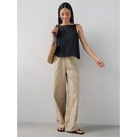 The Very Collection Cotton Wide Leg Trouser - Beige