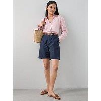 The Very Collection Cotton Longline Shorts - Navy