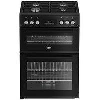 Beko Fdg6231Ck Double Oven Gas Cooker Black