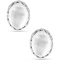 The Love Collection Sterling Silver Mother Of Pearl Studs