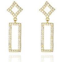 The Love Collection Gold Plated Sterling Silver Open Pave Cz Droppers