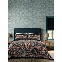 Morris & Co Olive & Rose Cover Duvet Set Indigo/Blush