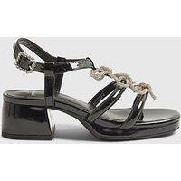 River Island Older Girls Triple Bow Heeled Sandals - Black