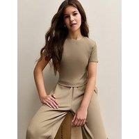 New Look 915 Girls Waffle Texture Top - Light Brown