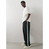 The Very Collection Pure Cotton Contrast Stripe Wide Leg Joggers - Black