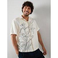 The Very Collection Floral Line Graphic Shirt - Ecru