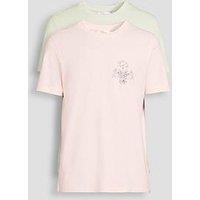 The Very Collection 2 Pack Pure Cotton Graphic T-Shirts - Mint/Pink