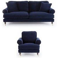 Very Home Coast 3 Seater Fabric Sofa + Chair