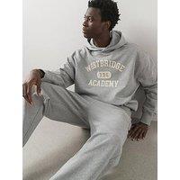 The Very Collection Pure Cotton Premium Relaxed Fit Graphic Hoodie - Grey