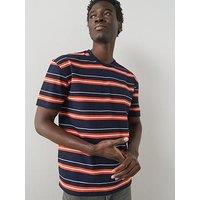 The Very Collection Yarn Dyed Contrast Stripe T-Shirt - Navy