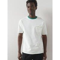 The Very Collection Pure Cotton Boucle Pocket Detail T-Shirt - White
