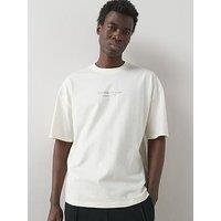 The Very Collection Pure Cotton Relaxed Fit Back Graphic Slogan T-Shirt - Ecru