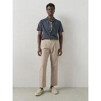 The Very Collection Regular Fit Cotton Linen Blend Trousers - Mushroom