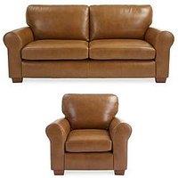 Very Home Bailey Italian Leather 3 Seater Sofa + Chair Set