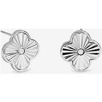 Jon Richard Silver Plated Diamond Cut Clover Earrings