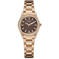 Rotary Ladies Brilliance Stone Set White Dial Stainless Steel Bracelet Watch