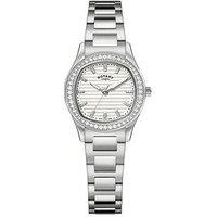 Rotary Ladies Brilliance Stone Set Dial Rose Gold Plated Stainless Steel Bracelet Watch