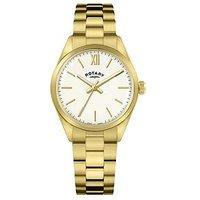 Rotary Ladies Heritage White Dial Gold Plated Bracelet Watch
