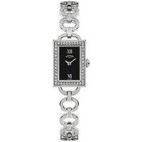 Rotary Ladies Cocktail Stone Set Rectangular Stone Set Stainless Steel Bracelet Watch