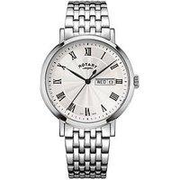 Rotary Men'S Heritage Roman Numeral Stainless Steel Bracelet Watch