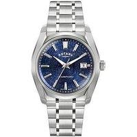 Rotary Men'S Lumen Blue Dial Stainless Steel Bracelet Watch