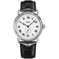 Rotary Men'S Heritage Sherlock Stainless Steel Black Leather Strap Watch