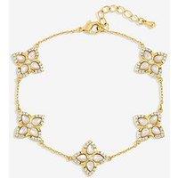 Jon Richard 14K Gold Plated And Mother Of Pearl Clover Bracelet