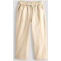 The Very Collection Boys Linen Look Trousers - Stone Beige