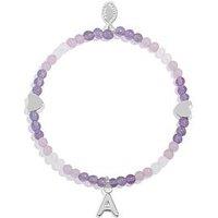 Joma Jewellery My Alphabet Pink, Lilac & Silver Plated , Bracelet , 15.5Cm Stretch