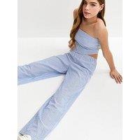 New Look 915 Girls Stripe Seersucker Trousers - Blue