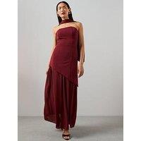 The Very Collection Scarf Bandeau Midaxi Dress - Dark Red