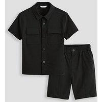 The Very Collection Boys Technical Cargo & Shirt & Shorts & Outfit Set - Black