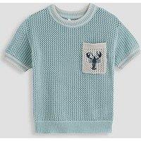 The Very Collection Boys Crochet Lobster Top - Cream
