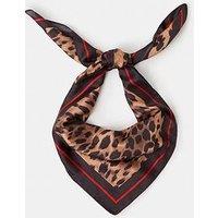 Accessorize Leopard Print Square Satin Scarf - Multi