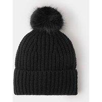 Accessorize Polly Pom Beanie - Black