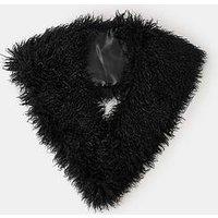 Accessorize Shaggy Faux Fur Tippet Scarf - Black