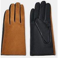 Accessorize Faux Suede Leather Gloves - Brown