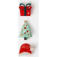 Accessorize 3 X Christmas Claw Clips - Multi