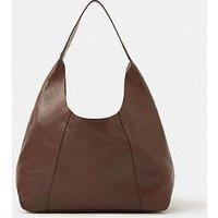 Accessorize Slouchy Leather Shoulder Bag - Brown