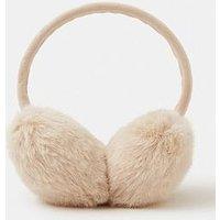 Accessorize Faux Fur Heart Earmuffs - White
