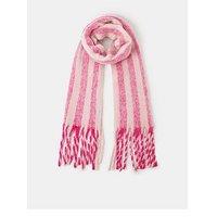 Accessorize Stripe Super Fluffy Scarf - Pink