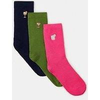 Accessorize 3-Pack Cocktail Socks Gift Box - Multi