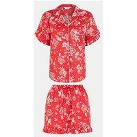 Accessorize Paisley Heart Print Short Pyjamas Set - Red