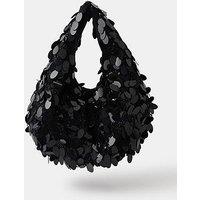 Accessorize Sequin Fringe Bag - Black